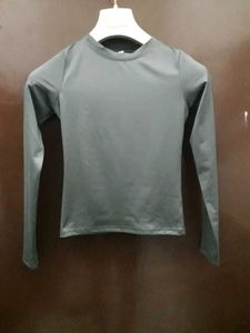Gray Long Sleeve Top