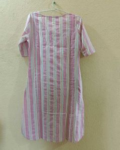 sangria Pink Stripped kurta set