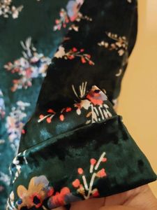 Sassafras Green Floral Velvet Jacket