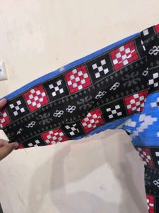 Blue, black and red Sambalpuri design kurti