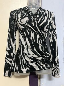 Zebra Print Wrap Top
