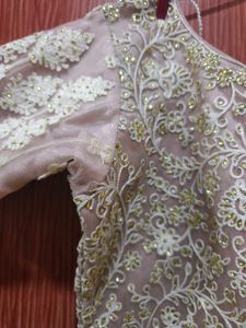 Embroidery Designed onion colour lehenga