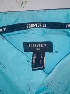 Forever 21 Blue Safety Pin Print Shirt - Men&#39;s