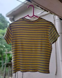 Yellow lining Crop Top
