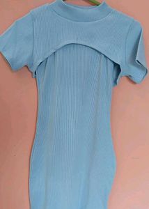 Blue Cutout Bodycon Dress