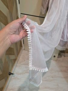 Cotton Organza Lavender Straight Suit Bottom