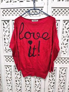🎀 Imported Red &#39;Love It!&#39; Top A