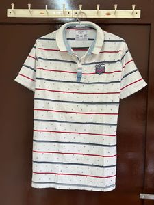 White polo Tshirt With Minimal Design