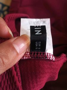 Cute Burgundy Two-Piece Set