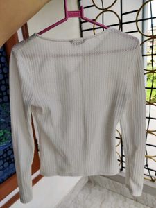 White Ribbed Top