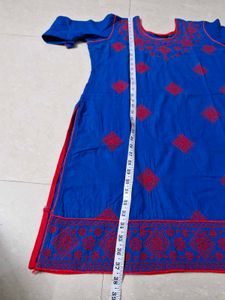 Blue Embroidered Kurta