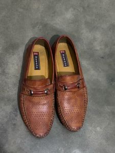 Bawala Brown Leather Loafers