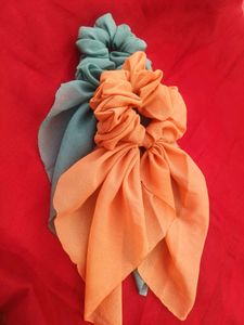 Long  Hair Tail Scrunchies | Georgette Febric