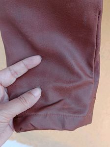 Hermosear Faux Leather Mid Brown Crop Jacket