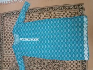 Blue Floral Print Kurti