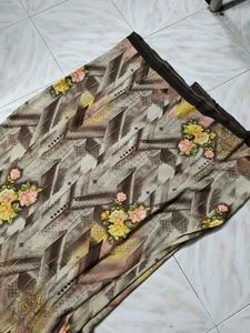 Floral Print Sari Fabric
