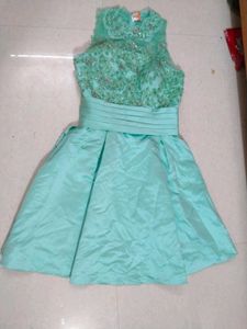 Aqua Embellished Party Dress