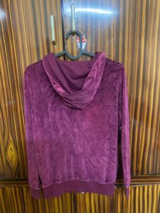 Burgundy Velvet Hoodie