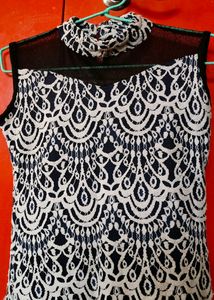 Blue Black Beautiful Net Top