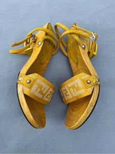 FENDI Yellow Wooden wedges