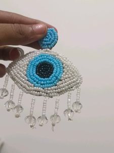 Handmade Beaded &#34;Evil Eye&#34; Brooch