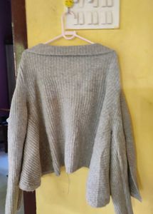 Grey Knit Cardigan freesize