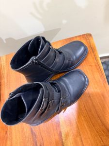 Black Buckle Ankle Boots