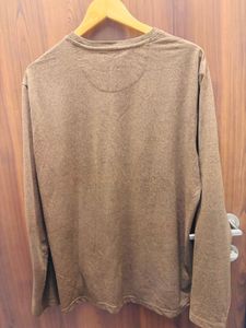 Brown Long Sleeve Crew Neck Tee