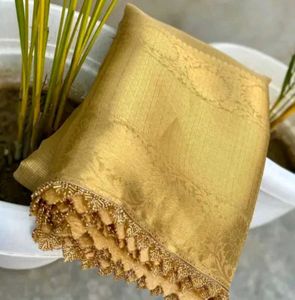 Tissue Saree With Double Kanchi Weaving Border