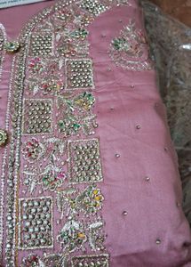 Deepavali    sale pink cotton stone work churidar
