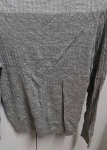 Gray Knit Pullover Sweater semi woolen