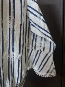 Striped Tie-Neck Top