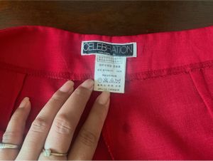Red Wide-Leg Pants