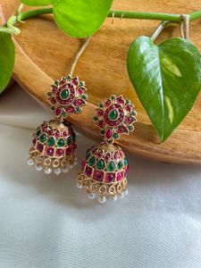 Lakshmi Temple Jhumka Earrings .