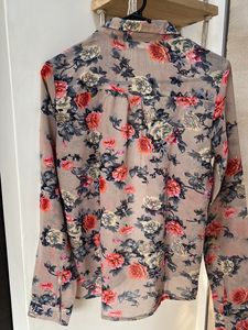 PURYS Beige Semi Formal Floral Full Sleeve Shirt