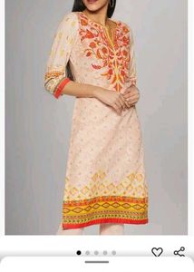 Rangriti Peach Straight Kurta