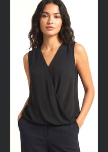 Beautiful Black V-Neck  Wrap Top