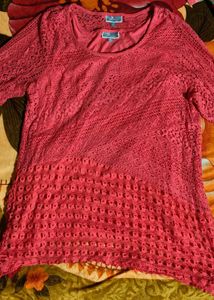 Coral Lace Top