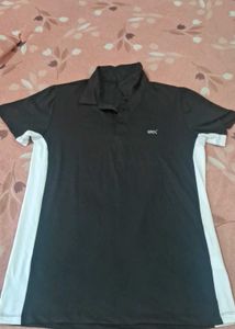 HRX Black Polo T-Shirt