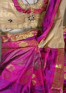 Pink &amp; Gold Lehenga Choli Set