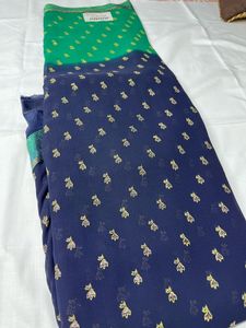 Beautiful Green And blue Saree For Women