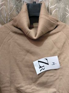 Stylish Tan Turtleneck Sweater