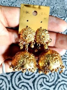 Golden Jhumka Earrings