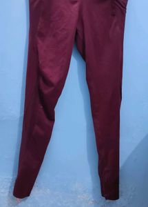 Solid Women Maroon Tights