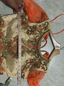 Elegant  orange Ethnic Gown