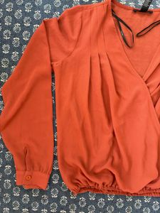 Rust Colored Long Sleeve Top