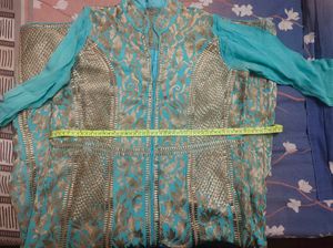 Sea Green Kurta With Golden Work