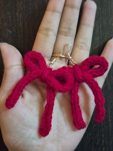 Crochet Handmade Bow Earrings