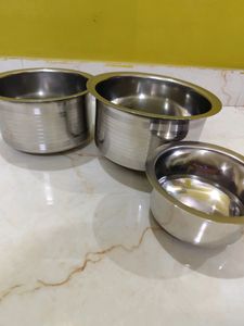 Pack Of 3 Stainless Steel Cookware Set..