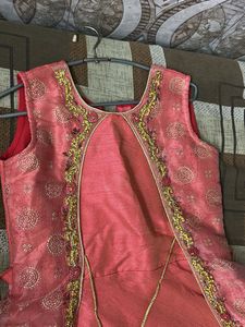 Beautiful Peach Party Wear Gawn